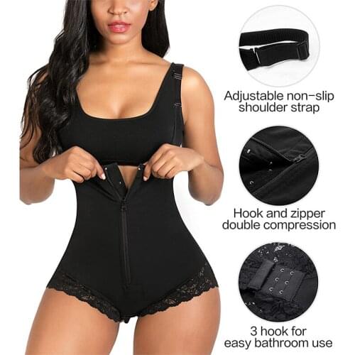 Shapewear for Women Tummy Control Fajas Colombianas Body Shaper Zipper Open Bust Bodysuit