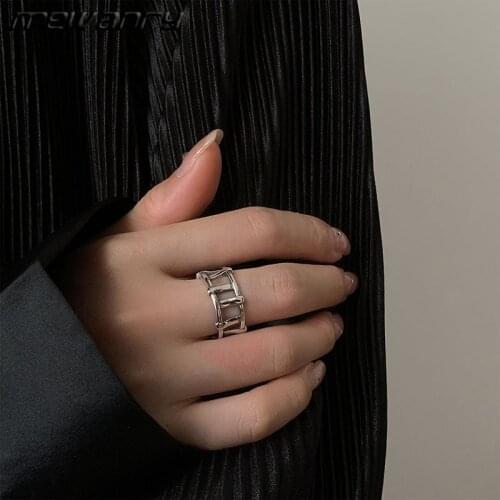 Mewanry 925 Sterling Silver Silver Line Opening Rings for Women Elegant Simple Couple Geometric Party Jewelry Gifts Wholesale
