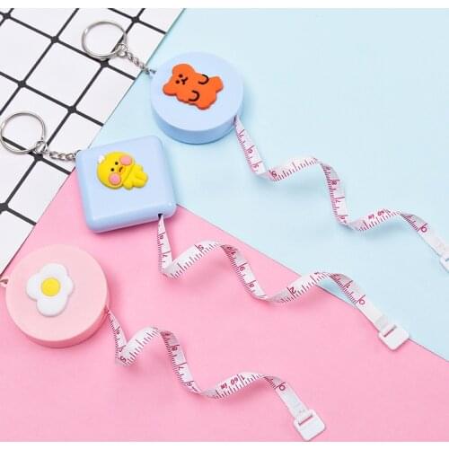 Mini Cartoons Portable Tape Meter Tape Tailor Ruler Keychain Measuring Tape Clothing Size Tape Measure Sewing Tools Accessory
