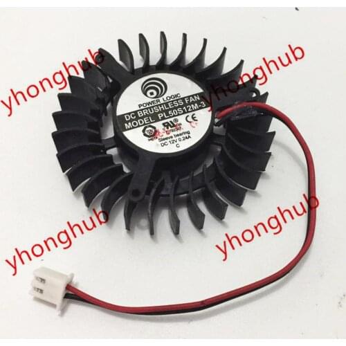 POWER PL50S12M-3 DC 12V 0.24A 3-wire 55x55mm Server Cooling Fan