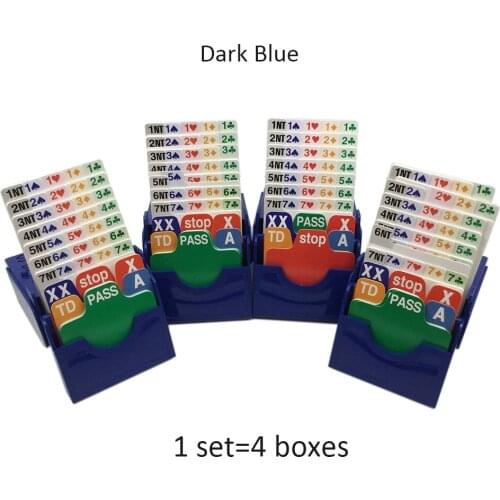 Set of 4) Bridge Partner Bidding Device Bridge Bidding Box with Bridge Playing Cards Official In Tournment