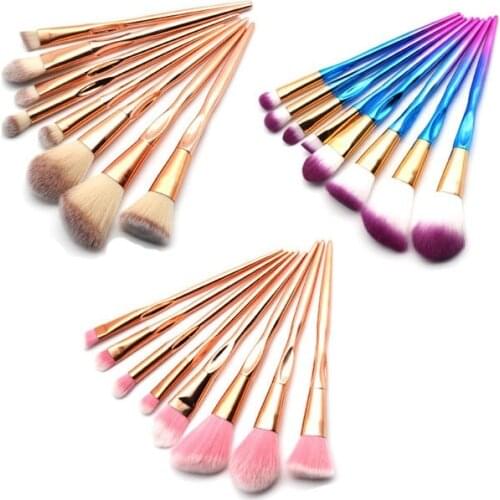 4/8pcs A Set Makeup Brushes Cosmetic Face Foundation Power Eyeshadow Blush Make Up Brush Kit Maquiagem Cotton Pad Metal Plating