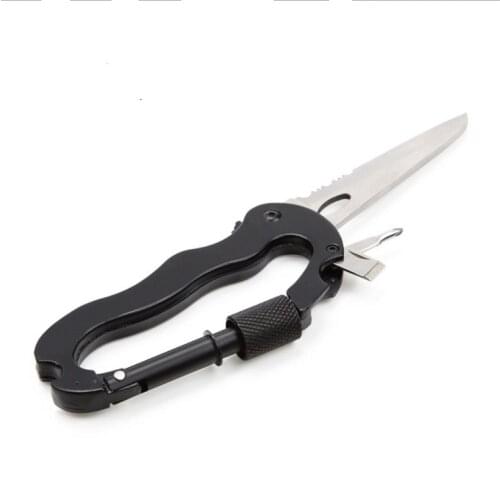 Outdoor multifunctional mountaineering buckle D fast hanging key chain with a knife alloy tool buckle at 7604