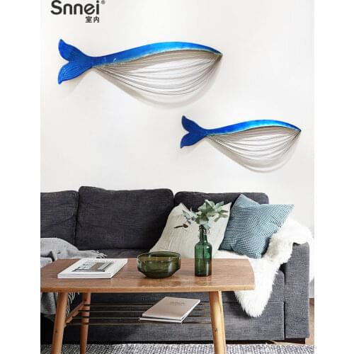 Living Room Wall Hangings Three-dimensional Iron Art Mural Whale Childrens Room Decorations