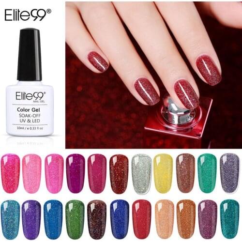 Elite99 10ml Neon Series Gel Nail Polish Soak off UV Led Long Lasting Glitter Nail Varnish Shiny Top Base Coat Nails Manicure