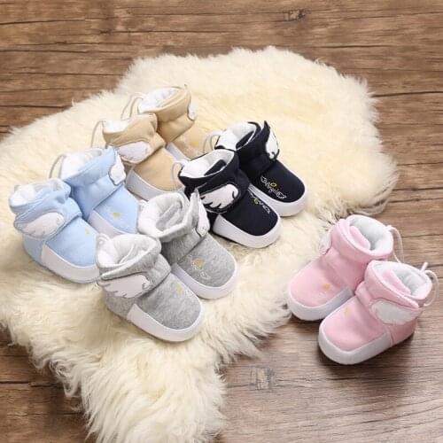 First Walkers Baby Shoes Wing non-slip toddler shoes Cartoon Soft Home Indoor Baby Cotton Baby Boys Girls Shoes Warm Home Shoes