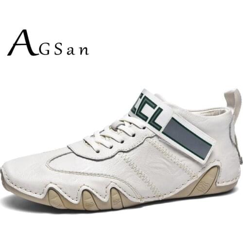 Men Casual Shoes Genuine Leather Driving Shoes Designer Flats Big Size 38-46 Outdoor Zapatos Hombre Handmade High Top Footwear