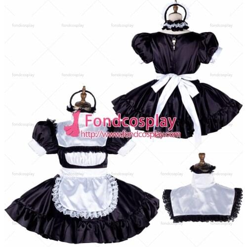 Lockable Sissy maid Satin dress Uniform cosplay costume Tailor-made[G2020]