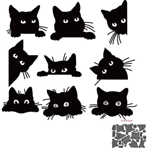 Peeking Cat Metal Cutting Dies Stencil Template for Embossing DIY Scrapbooking Paper Album Gifts Cards Making New Dies for 2021