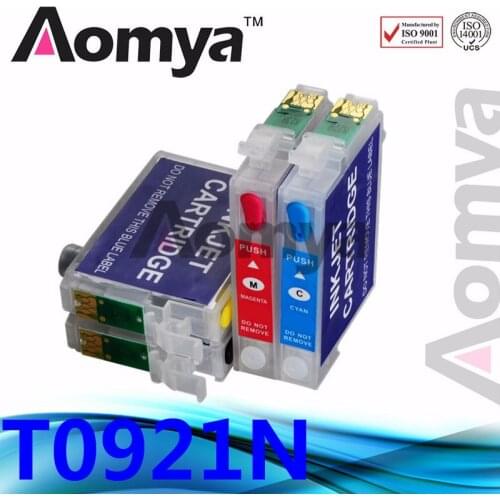 Aomya 92N T0921 Refillable Ink Cartridge T0921N Compatible For Epson Stylus C91 CX4300 T27 T26 T27 TX106 TX109 TX117 ARC Chips