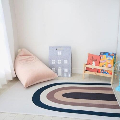 Rainbow Kids Rug Floor Mat Tapete Quarto Anti Slip Boho Children Playmat Baby Room Nursery Decor Tummy Time Rugs for Bedroom