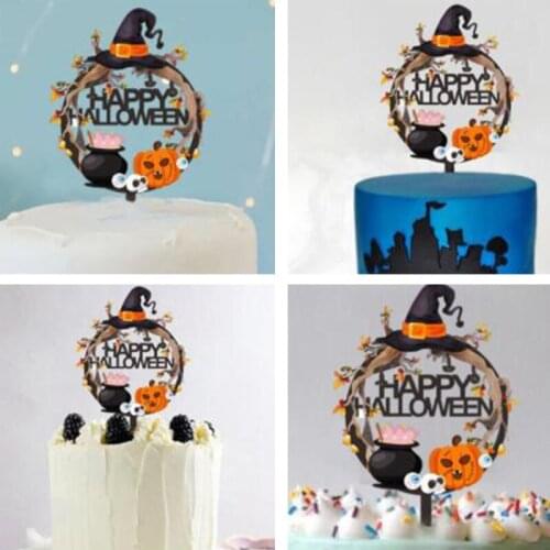 Halloween Props Decoration 6pcs Paper Drink Straws Specter Pumpkin Bat Ghost Theme Charms Halloween Party Ornaments Decoration