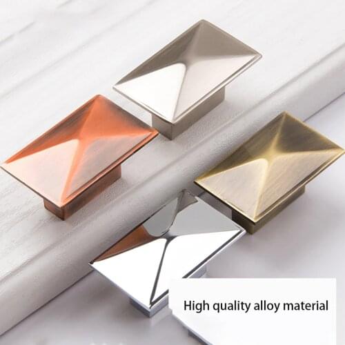 American Style Handle For Drawer Wardrobe Door Rectangle Zinc Alloy Dresser Handle Pull Kitchen Cupboard Knobs Brushed Color