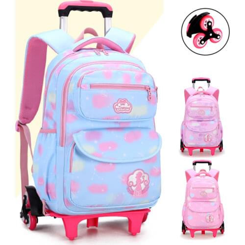 Trolley School Bags Primary 6 Wheels Waterproof Backpack Bag Pack Wheeled Light Weight Removable Detachable Large Size ZR1230