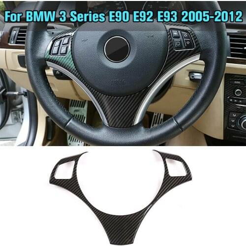 ABS Carbon Fiber Style Car Steering Wheel Decoration Frame Trim Cover Sticker Car Part For BMW 3 Series E90 E92 E93 2005-2012