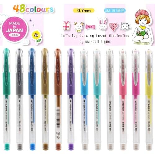Uni UM-151 Signo Colorful Gel Pen Metallic Milk Color 10pcs/lot 0.7mm Student Hand-painted Decoration Handmade Daily Writing