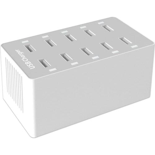 VKTECH 10Ports Universal Phone Charger Multi Port USB Charger 100W Desktop 10 Ports USB Charging Station for Mobile Phone Tablet