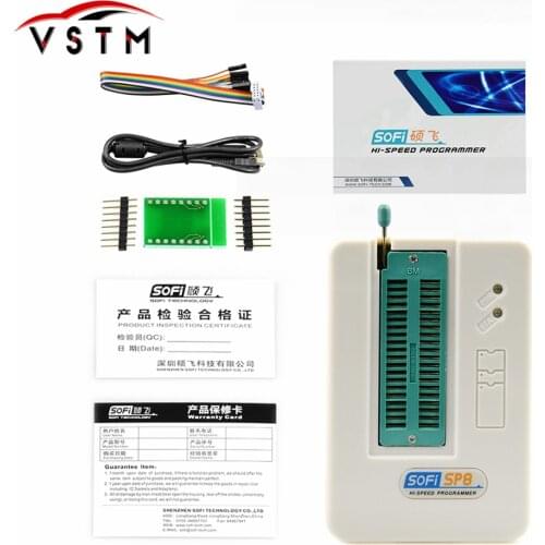 Professional High Speed USB Programmer SOFI SP8-A EEPROM BIOS FLASH ISP 40 Pins Adapter 24 25 93 for Over 4000 IC Chips