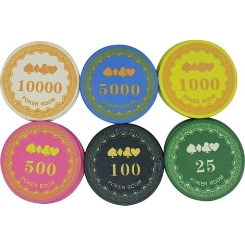 High Quality Porker Room Club Diamond Heart Spade Design 39mm Poker Chips 10g Ceramic Chip Casino Playing