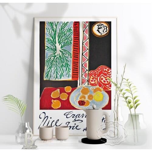 Henri Matisse 1947 Exhibition Poster, Nice Travail & Joie Art Prints, Matisse Vintage French Cartoon Home Kids Room Decor Gift