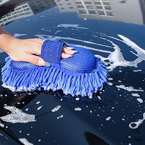 1 Pcs Car wash gloves car cleaning sponge Car Window Cleaning Ultrafine Fiber Chenille Sponge Car Cleaning Brush Supplies
