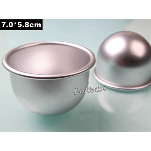 10pcs/lot) 7.0*5.8cm Deepen half ball shape aluminium alloy pudding tart mold boob breast cup mould for cake decorating tools