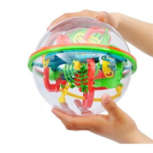 100 Step 3D Magic Maze Intellect Ball Labyrinth Sphere Globe Toys for Kids Educational Brain Tester Balance Training Toy Gifts