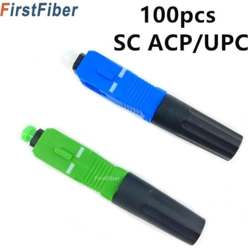 100pcs FTTH SC APC Fast connector 50pcs single-mode fiber optic SC UPC quick connector Fiber Optic Fast adapter Straight tail