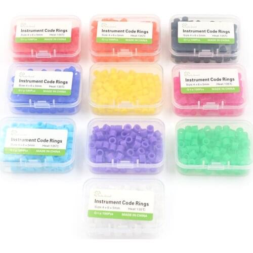 100PCS/box Multi-Color Silicone Dental Instrument Color Code Rings Autoclavable Disinfection Orthodontic Universal Circle