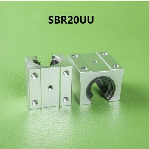 100pcs/lot SBR20UU 20MM Linear case unti Linear open type block slide unit linear guide cnc router 3d printer parts SBR20 UU