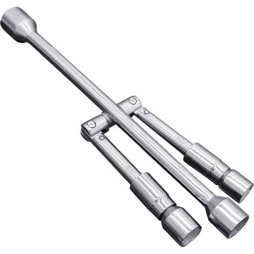 17/19/21/23mm 4 Way Car Repair Wheel Lug Nut Socket Cross Wrench Spanner Hand Tool Folding Wrench Remover Mounting Spanner