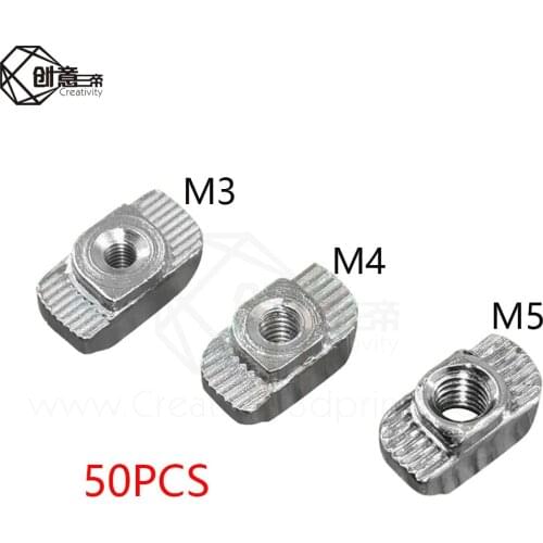20/50pcs M3/M4/M5*10*6 for 20 Series Slot T-nut Sliding T Nut Hammer Drop In Nut Fasten Connector 2020 Aluminum Extrusion