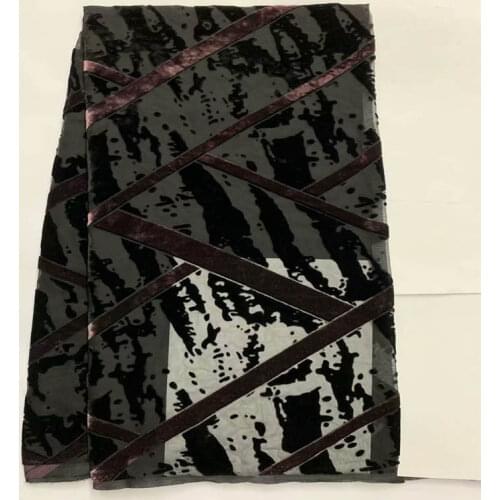5 Yards Latest Fashion High Quality Printed Velvet Silk Fabric For Women Dress Textile Material!LXF99239