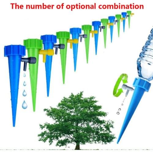 6Pcs Automatic Watering Irrigation Spike Plant Flower Pot Drip Water Control Drip Cone Spike Waterer Bottle Irrigation System