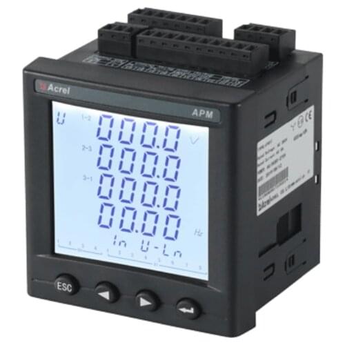 Acrel APM801 LCD Display Three Phase Multifunction Energy Meter RS485 Modbus electric energy