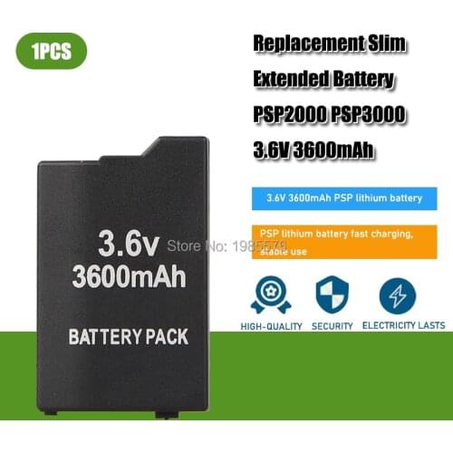 1PC Gamepad Battery 3.6V 3600mAh for Sony PSP 2000 PSP 3000 PSP2000 PSP3000 PlayStation Portable Rechargeable Replacement Cells