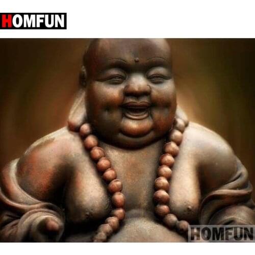 HOMFUN Full Square/Round Drill 5D DIY Diamond Painting "Religious Buddha" Embroidery Cross Stitch 5D Home Decor Gift A00507