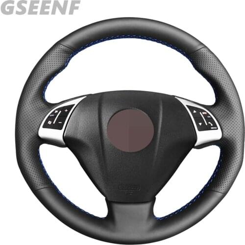 Car Steering Wheel Cover For Opel Combo Fiat Bravo Grande Punto Linea Qubo Doblo Punto Black Hand-stitched Artificial Leather