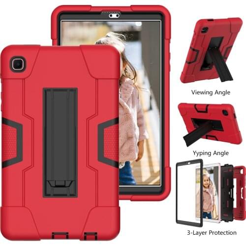 Soft Silicone+PC Kids Shockproof Funda Capa Cover For Samsung Galaxy tab A7 lite 8.7 Coque Children Robot Hybrid Kickstand Case