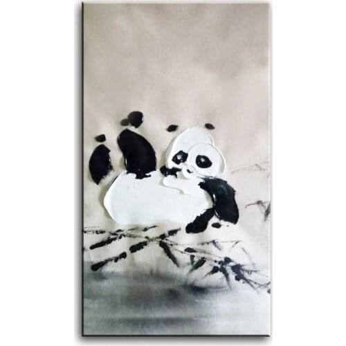 Oil Painting handmade Modern knife painting Canvas Home living room Decor Home decoration painting wall Art panda 17022501