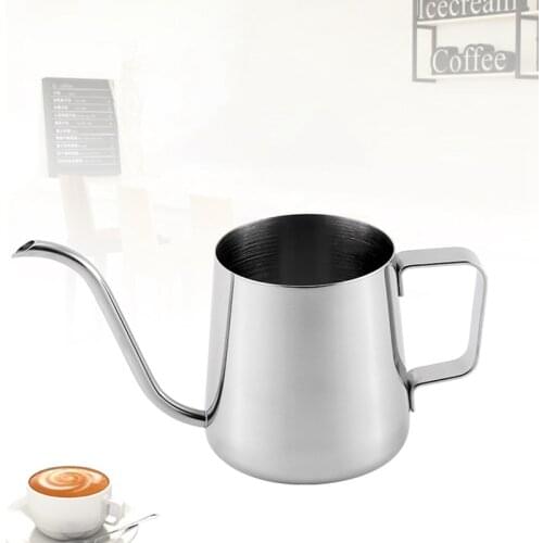 Coffee Pots With Lid Drip Gooseneck Spout Coffee Kettle Teapot 350 Ml Europe Style Stainless Steel Long Mouth Hand Punch Pot