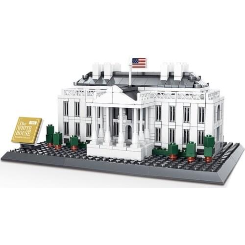 Architecture United States The White House of Washington MOC Building Blocks Bricks Classic City Skyline Model Culture Toys Gift