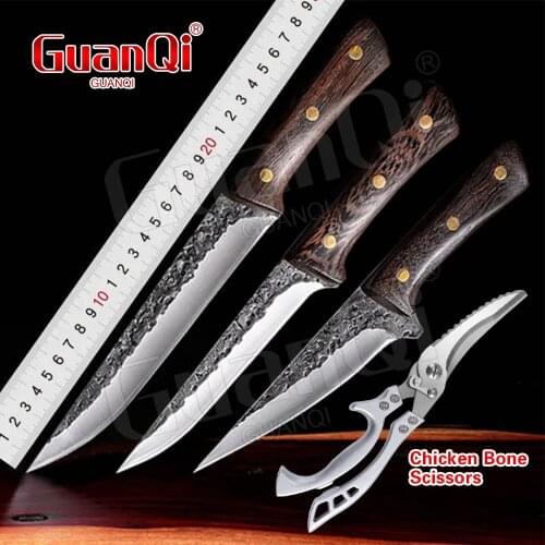 Forged Slaughter Boning Knife Chef Knife Kill Pigs and Sheep Fish Special Knife Stainless Steel Meat Cutting Knife Fishing Knife