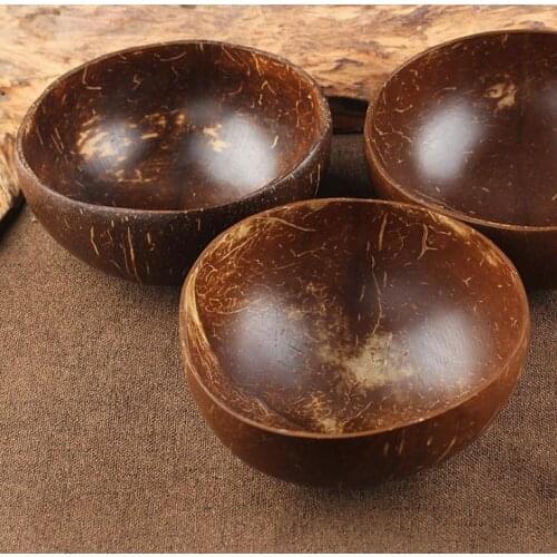 Creative Natureal Coconut Bowl Eco Friendly Soup Salad Noodle Rice Bowl Wooden Fruit Bowls Handicraft Art Work Decoration SN1845
