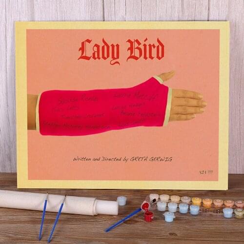 Vintage Movie Lady Bird Retro Coloring By Numbers Painting Package Oil Paints 40*50 Painting On Canvas Handmade Drawing