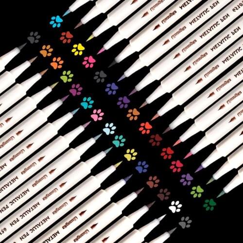 Premium Metallic Marker Pens Set of 12/30 Colors for Adult Coloring Books Art Rock Painting Card Making Metal and Ceramics Glass