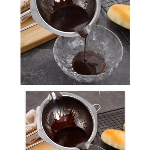 New 300ml Stainless Steel Melting Pot Chocolate Cheese Butter Wax Melt Pot Spoon Bowl With Long Handle Kitchen Gadget