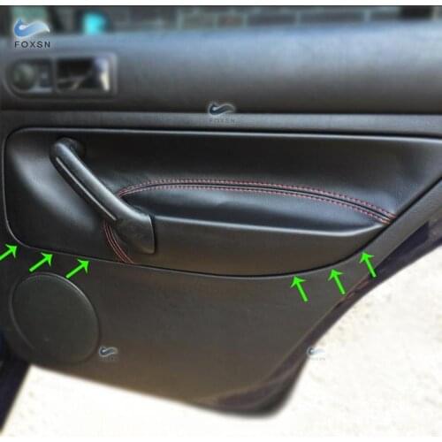 For VW Golf 4 MK4 Bora Jetta 1998 1999 2000 2001 2002 2003 2004 2005 Only LHD 4 Doors Armrest Panel Leather Cover Inner Trim