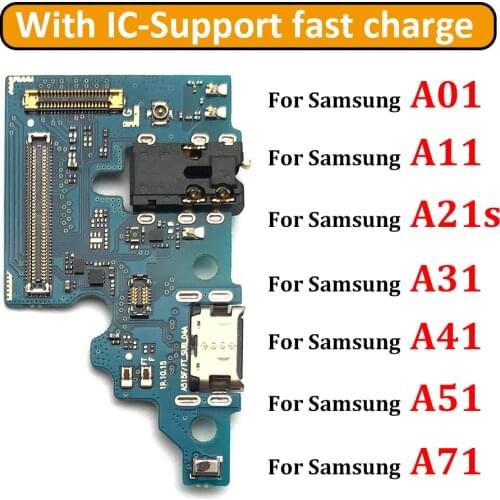 10Pcs Charger Board PCB Flex For Samsung Galaxy A01 A11 A21S A31 A41 A51 A71 A70s USB Port Connector Dock Charging Ribbon Cable