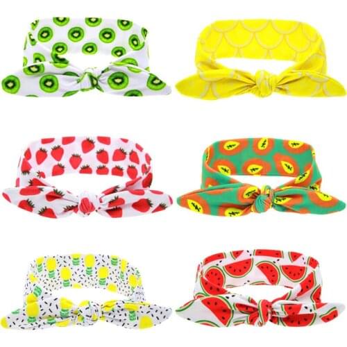 Cute Enfant Colorful Fruits Watermelon Lemon Printing Hairbands Headwear Hair Band For Children Kids Baby Girls FS0537